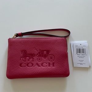 Coach Embossed Leather Horse and Carriage wristlet